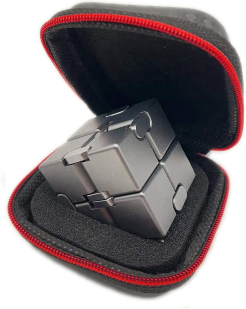 FUFUYOU Infinity Cube Fidget Toys Anxiety Stress Relief Toys for Men Aluminum Alloy Material (Gray)
