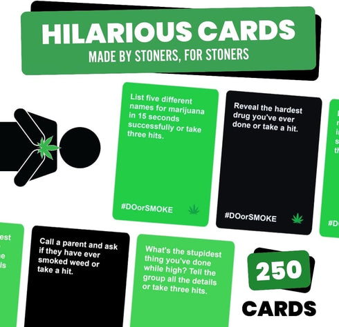 Do or Smoke Party Game for Adults - 250 Challenge Cards, Easy to Play, Great Stoner Gift
