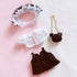 niannyyhouse 20cm Plush Doll Clothes Loose Headwear, White Shirt, Black Skirt, Backpack for 8in Plush Toy