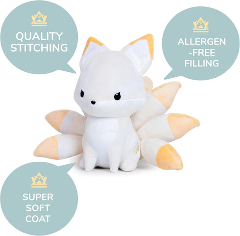 Bellzi Kitsune Mystical Fox - Cute Stuffed Animal Plush Toy - Adorable Soft Seven Tail Fox Toy Plushies and Gifts