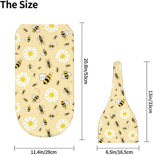 Lcokin Set Cute Bee Baby Stuff Swaddle Blanket with Beanie Hat for Boys and Girls, Soft Daisy Newborn Swaddle Wrap