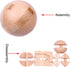 Handmade Wooden Puzzle Magic Ball, Brain Teasers Toy, Big Wooden Lock Logic Puzzle for Adults Kids