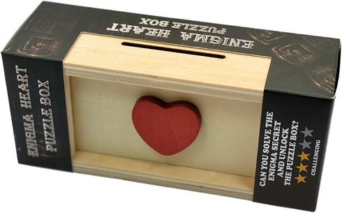 Enigma Secret Puzzle Box Heart - Money Gift Trick Box