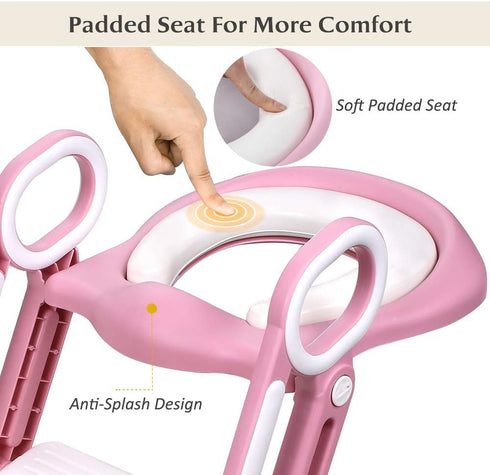 KATARUS Potty Training Toilet Seat with Step Stool Ladder for Kid and Baby, Adjustable Toddler Toilet Training Seat