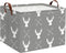 HIYAGON Baby Basket - Cute Toy Bin for Boys and Girls, Kids Storage Organizer Box, Gift Basket, Deer Room Decor (Grey)