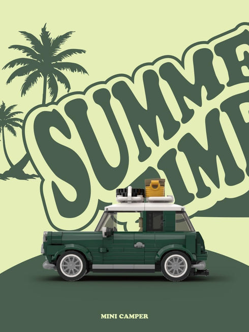dOBROMOb Summer 356 Set 1:32 8+ dOMOb Mini Camper Car Building Kit pcs Building Blocks w/Container Display Box Modular