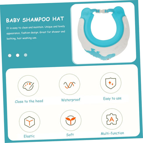 Kids Shampoo Ear Protection Cap - Adjustable Shower Visor Hat for Bathing, Toddler Bathing Cap, Sun Visor