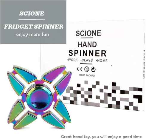 7 Pack-Anxiety SCIONE Metal Fidget Spinner for Kid Adult, Sensory Hand Fidget Toy Toys Stress Relief Reducer-Party