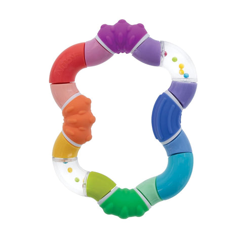 Nuby Twista Teether Toy for Babies, Multicolor Rattle for Teething Relief, Suitable for 6+ Months