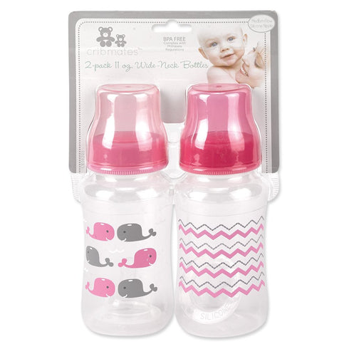 2 Piece Wide Bottle Elephant Zigzag, Grey/Yellow