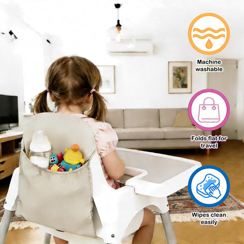 TiTigerella Baby High Chair Handy Pocket Pouch - Universal Highchair Caddy Organizer Storage Pouch, Compatible