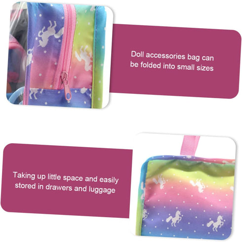 Toyvian Clear Organizer Tote Bag for Kids - Doll Clothes Storage