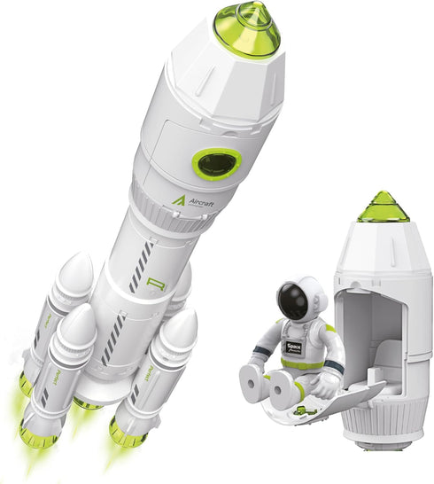 Playset 38, MOBIUS Toys Space Adventure - STEM Rocket Ship with Astronaut Figures, Detachable Shuttle & Rover