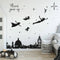 Runtoo Never Grow Up Nursery Wall Decals Quotes, Big Ben Cityscape Wall Stickers for Kids Room Baby Bedroom Decor