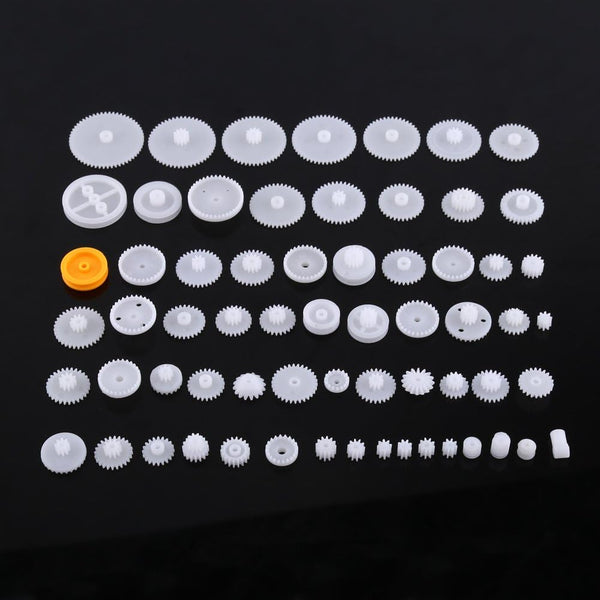 Plastic Gears Set for DIY Parts - Pulley Belt Worm Kits Gear Set Robot Motor Car Toy (64 kinds)