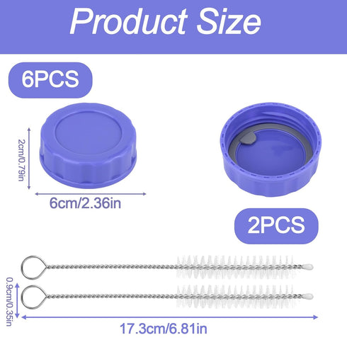 Penitue 6pcs Baby Bottle Caps for Pigeon & Lansinoh Bottles, Leak Proof Travel and Storage Replacement Tops Lids Covers