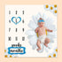 Baby Monthly Milestone Blanket, Daisy Big White Blanket for Nursery, Unisex for Newborn 1-12 Months, 47"x47"