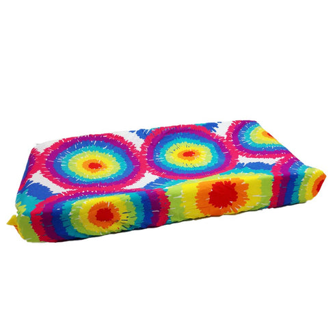 One Grace Place Terrific Tie Dye Changing Pad Cover, Aqua Blue, Royal Blue, Purple, Yellow,