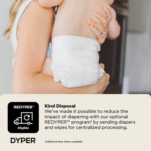 DYPER Viscose from Bamboo Baby Diapers Size 1, Cloth Alternative, Day & Overnight, Hypoallergenic