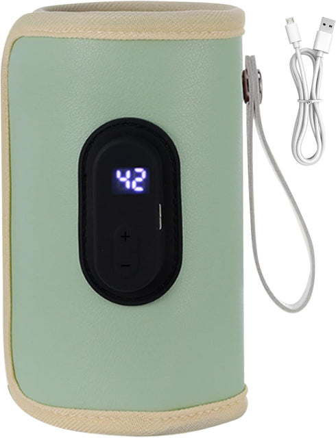 BEAHING 18W, Portable Bottle Warmer, Baby Bottle Warmer Travel Bottle Warmer Temperature Adjustable USB Baby Bottle