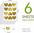 Amaonm 72 Pcs Removable Sparkling Gold Heart Wall Decals, DIY Peel and Stick Art Decor for Home Walls