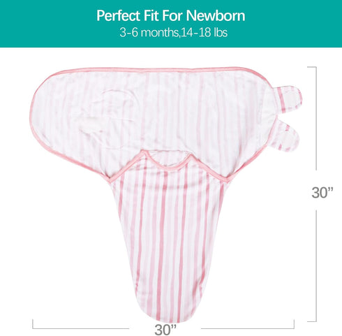 Biloban Swaddle Blankets for Baby Girl, 3-6 Months, Cotton Newborn Swaddle, Lovely Pink Print, 2 Pack