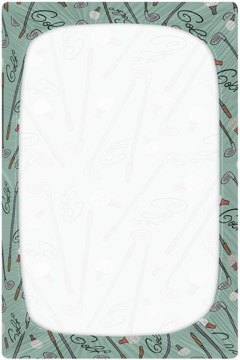 Mazeann 52" 28" 9" Golf Cartoon Crib Sheets Soft Breathable Fitted Baby Crib Sheets Mattress Cover for Girl Boys, x x