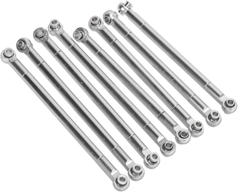 RC Tie Rod: 8PCS Metal Full Car Tie Rod for MN86 Series Model Upgrade, RC Car Parts, Silver