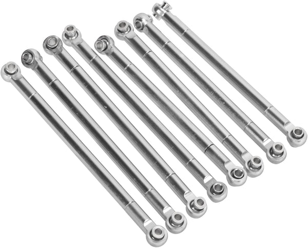 RC Tie Rod: 8PCS Metal Full Car Tie Rod for MN86 Series Model Upgrade, RC Car Parts, Silver