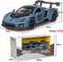 iPariser Alloy Collectible Blue Senna Toy Vehicle Pull Back DieCast Car Model with Lights and Sound