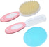Baby Hair Brush & Silicone Cradle Cap Brush Set for Newborns & Toddlers, Natural Soft Goat Bristles, Pink