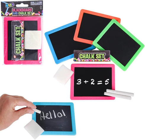 Neon Chalkboard Set Includes Board, Chalk, and Eraser, Educational Learning, Kids Prizes,