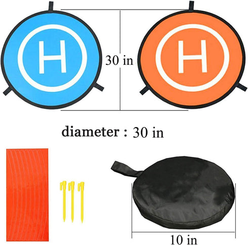 30"/75cm Waterproof Drone Landing Pad, Portable Foldable Helipad for DJI Mavic Pro Phantom 2/3/4, RC Drones