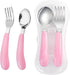 VANRA 2 Pieces Toddler Fork and Spoon Set with Travel Case, 18/8 Stainless Steel Kids Silverware for School Lunch Box