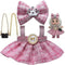 NOFEZA 17cm Doll Clothes, 17cm Dolls Outfit and Accessories with Plaid Dress, Crown