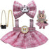 NOFEZA 17cm Doll Clothes, 17cm Dolls Outfit and Accessories with Plaid Dress, Crown