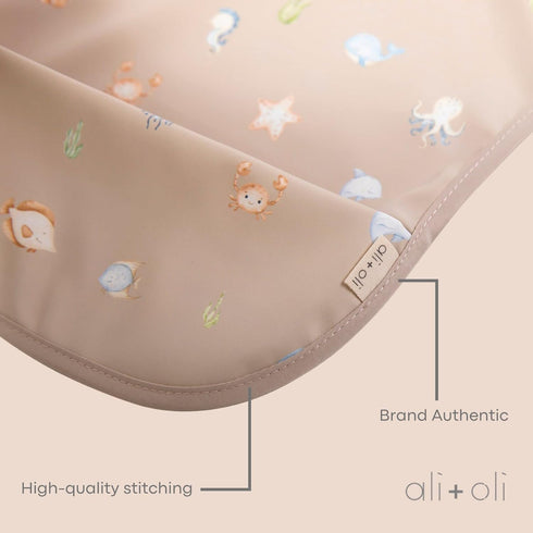 Ali+Oli Smock Bibs for Babies, BPA-Free Oeko-Tex Certified, Toddler Bib Ages 6m+