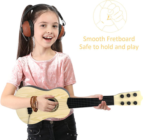 17 Inch Kids Toy Guitar, 6 String Baby Kids Cute Guitar for Rhyme Developmental Musical Instrument Educational Toy