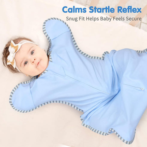 Roksuma 3-6 2-Way 100% 0.8 2-Pack 14-20lbs) Transition Swaddle, Baby Sleep Sack Months Arms up Swaddles Zipper Cotton
