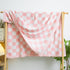 Cozy Pink-28x36 Cotton Knitted Checkered Baby Blanket for Boys and Girl Soft Lightweight Receiving Blanket for Nursery