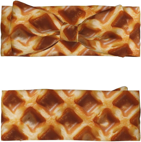 Set Waffles Food Swaddle Blankets Newborn Receiving Blanket Baby Swaddle Wrap with Headband Hat for Baby Girls Boys