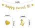 Happy Sweet 16 Banner - Gold Glitter Happy 16th Birthday Party Decorations, Cheer to 16 Years