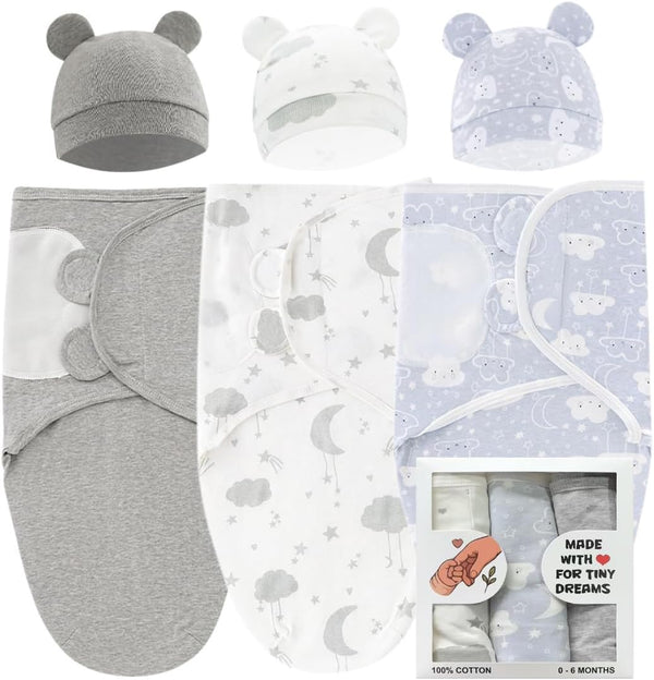 Generic Baby Swaddle 3-Pack Ultra Soft & Breathable 100% Cotton Newborn Swaddle Blanket,
