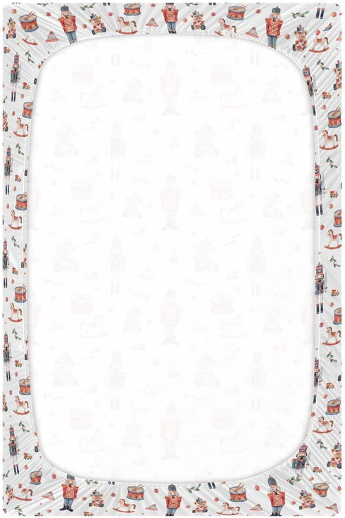 SDMKA 28x52 Inch Christmas Soldier Crib Sheets for Boys Girls - Portable Microfiber Fitted Crib Sheet for Standard Crib