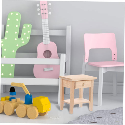 SAFIGLE Miniature Doll House Side Cabinet, Bedside Table & Bookshelf Furniture for Doll House