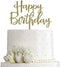 Happy Birthday Cake Topper - Birthday Party Decorations, Mirror Gold Acrylic