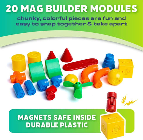 POPULAR PLAYTHINGS Mag Builder Building Set, 20 Piece, Model 18301