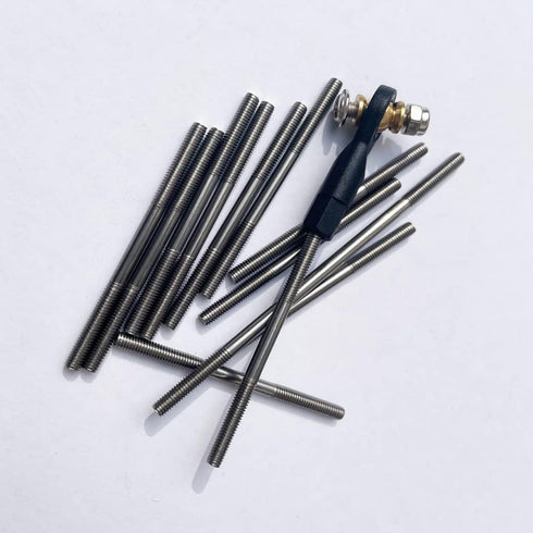 12Pcs M3 1.78" 304 Pushrod Connector Stainless Steel Rod Linkage for RC Model Airplane Helicopter Boat Car DIY Parts