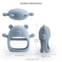 Silicone Baby Teether 6-12 Months Easy to Hold Teething Rings for Babies 0-6 Months Teething Relief (Dusty Blue)