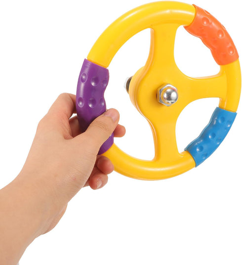 Toyvian Simulated Driving Steering Wheel, Plastic Small Toy Steering Wheel for Rocking Car, Children's Toy Car